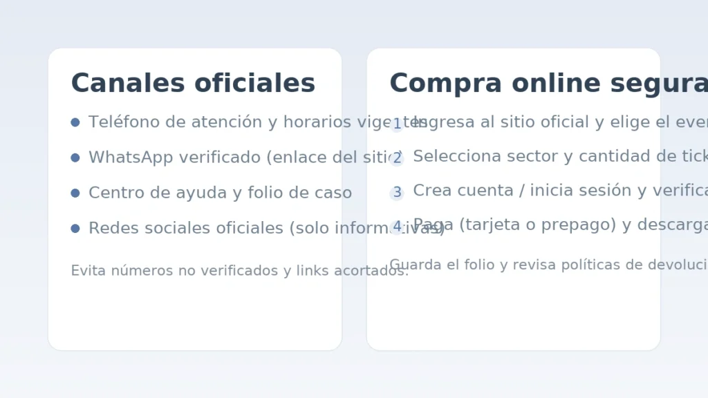 Canales oficiales de PuntoTicket y pasos para comprar entradas en línea de forma segura.