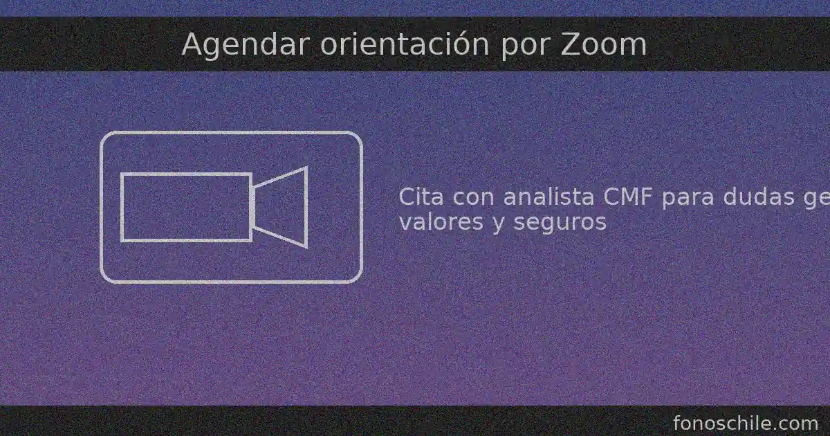CMF: agenda orientación por Zoom con analistas para dudas de banca, valores y seguros (ingreso con ClaveÚnica).