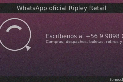 WhatsApp oficial Ripley Retail Chile: +56 9 9898 0620 para compras, despachos, boletas, retiros y seguimiento de casos.