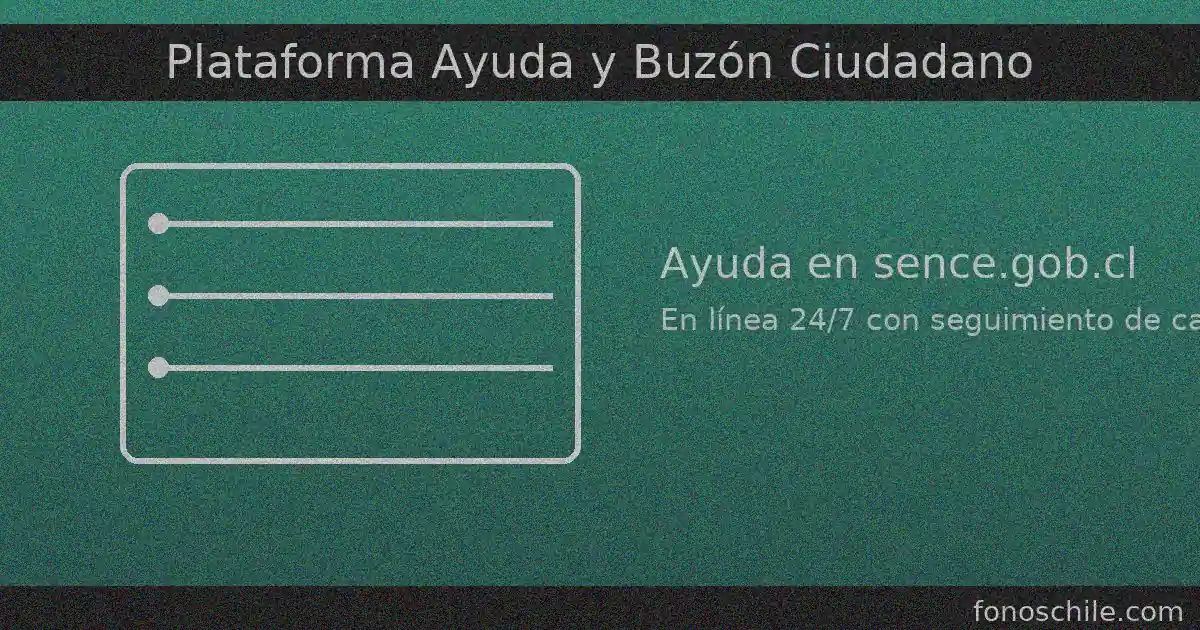 SENCE Plataforma Ayuda en sence.gob.cl con seguimiento de casos y acceso al Buzón Ciudadano (SIAC) para consultas, reclamos y solicitudes en línea